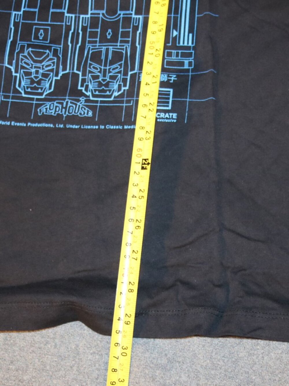 Voltron T-shirt Mens XL Black Cotton Heritage 2016 Robot Blueprint Design - Picture 5 of 7